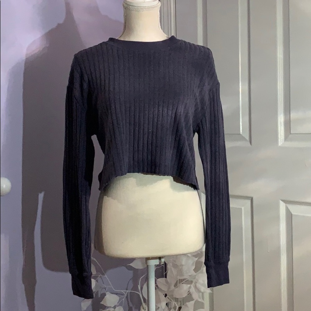 🌹Grey Crop top Sweater